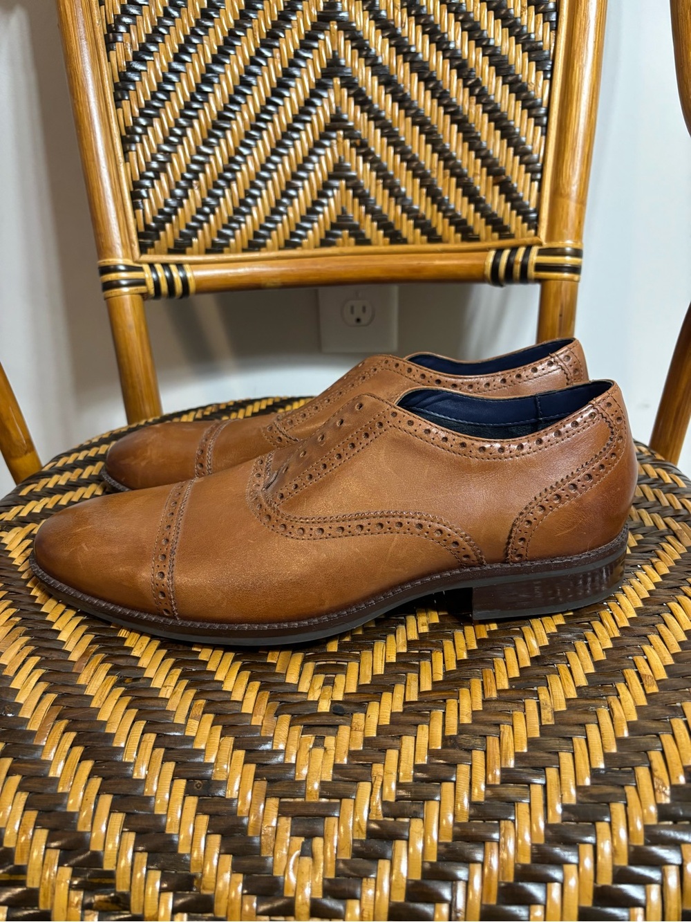 Cole Haan Wayne Cap Toe Oxford Shoes Leather British Tan C30689
